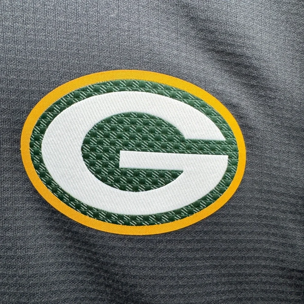 Nike Dri-FIT Green Bay Packers Pullover Mens Large Gray 1/4 Zip Fleece Running